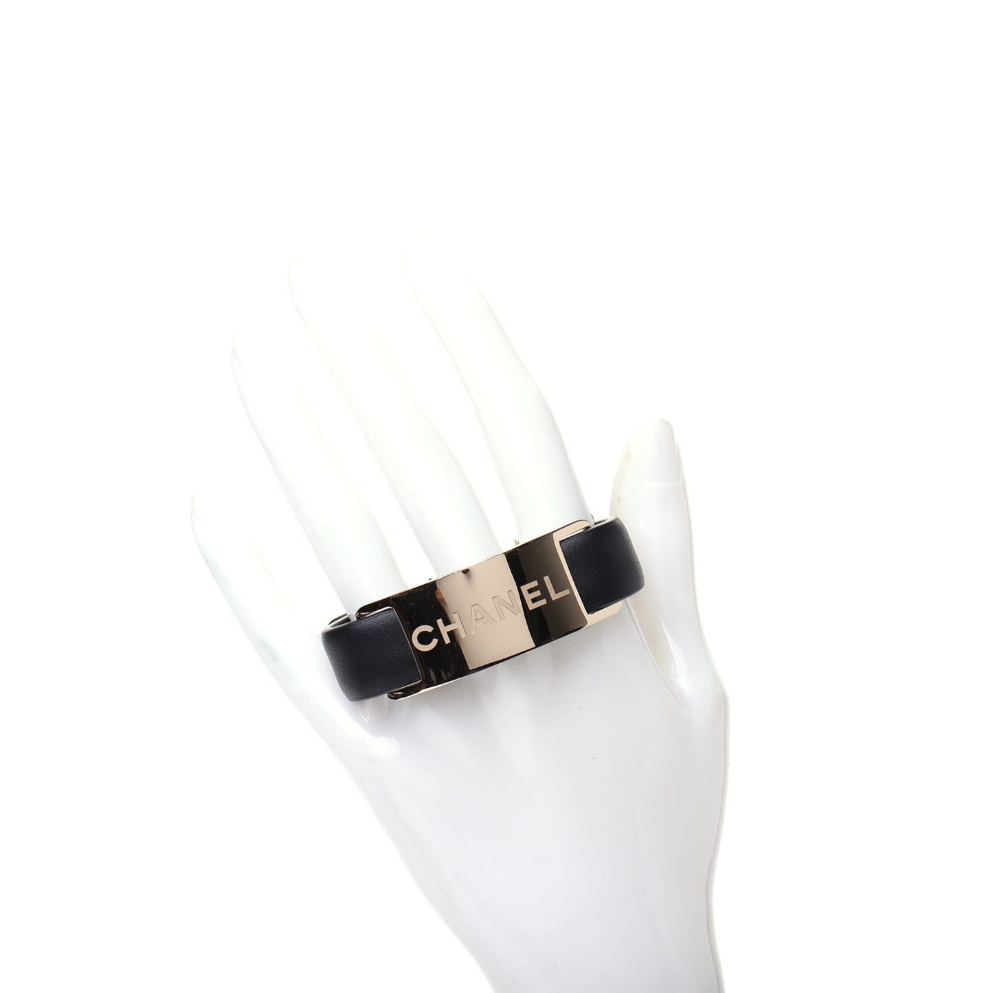 Calfskin Logo Buckle Bracelet Black