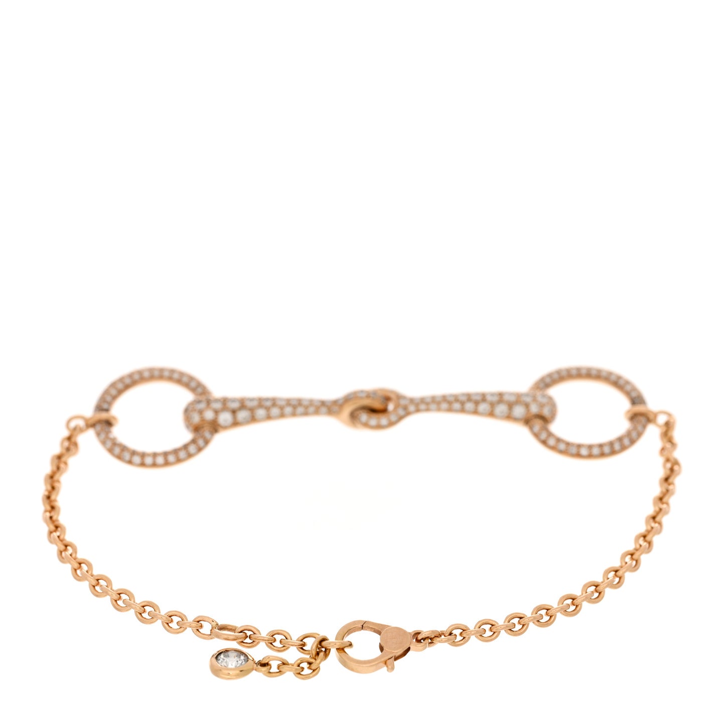 18K Rose Gold Diamond TPM Filet d'Or Pave Bracelet ST