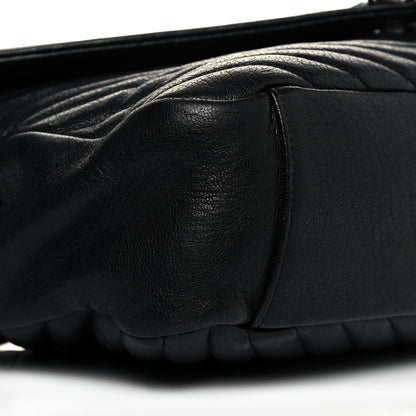 Saint Laurent Sheepskin Matelasse Chevron Monogram Large College Satchel Black 8 of 11