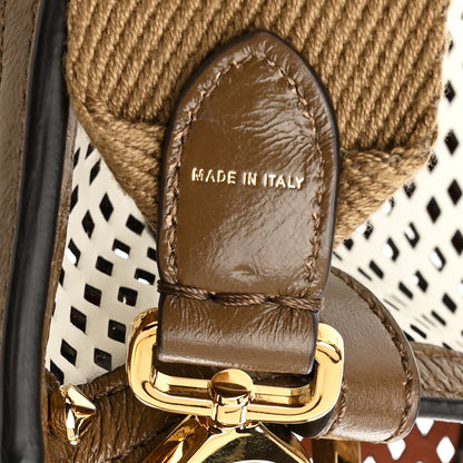 Fendi Vitello Liberty Glossy Lambskin Perforated Medium Peekaboo X-Lite White Ice Rust Maya 6 of 10