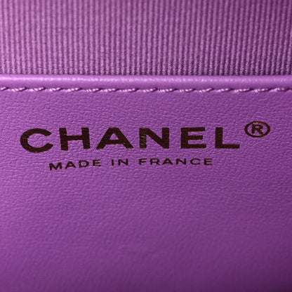 Chanel Lambskin Quilted CC In Love Heart Bag Purple 5 of 10