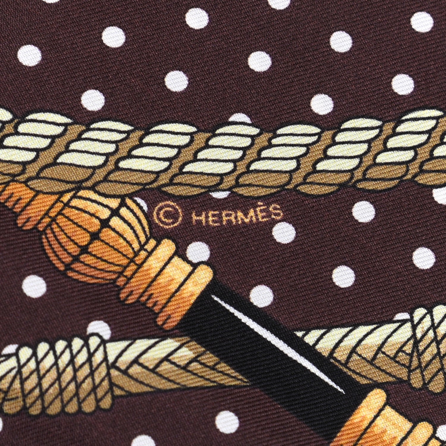 Hermes Silk Clic Clac a Pois Maxi Twilly Black Bleu Ebene 5 of 8