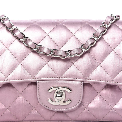 Chanel Metallic Calfskin Quilted Mini Rectangular Flap Pink 10 of 10