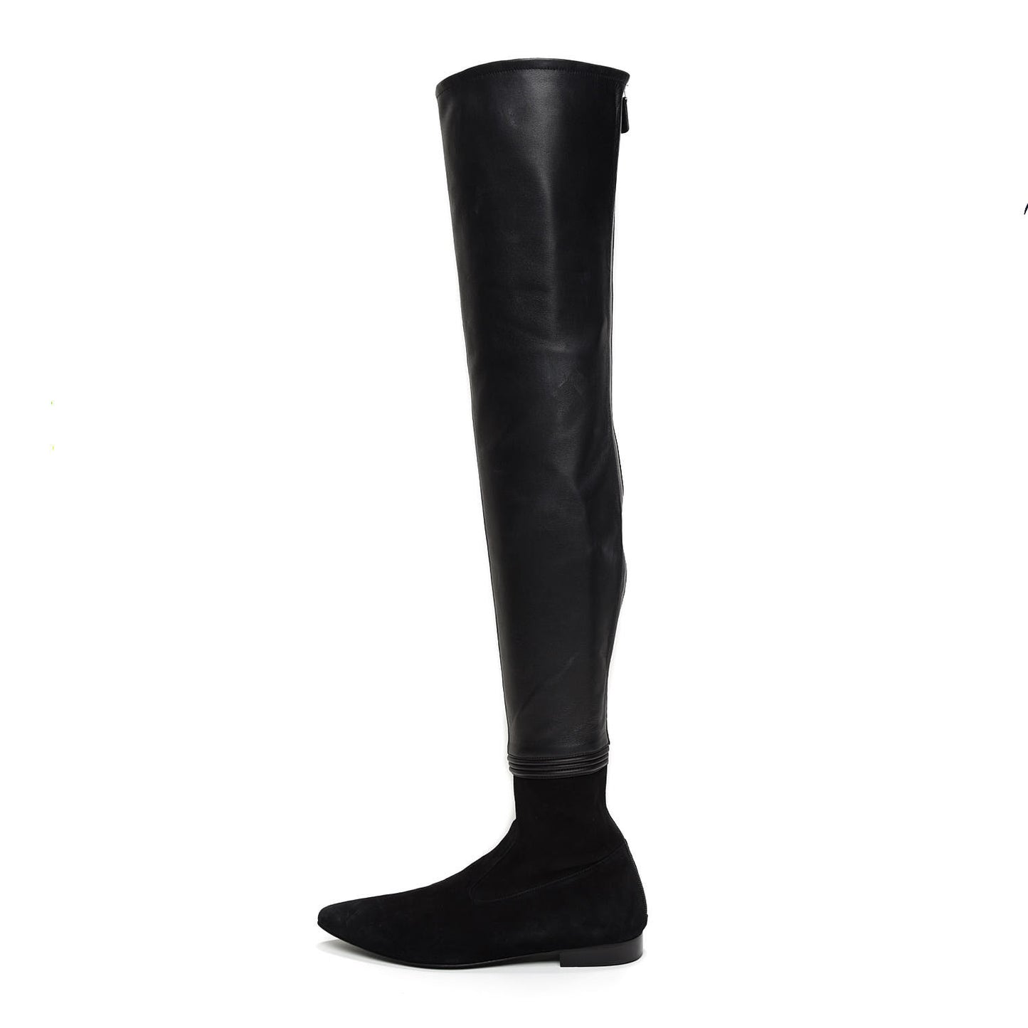 Suede Lambskin Thigh High Boots 40.5 Black