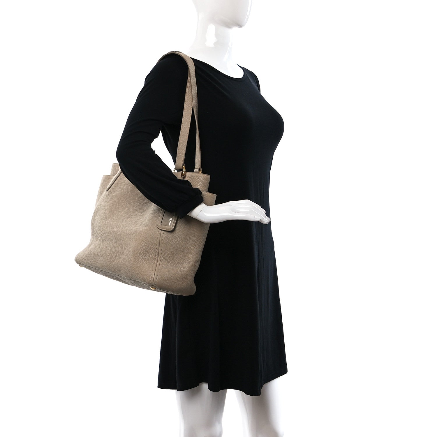 Prada Vitello Daino Shoulder Bag Sabbia 2 of 12
