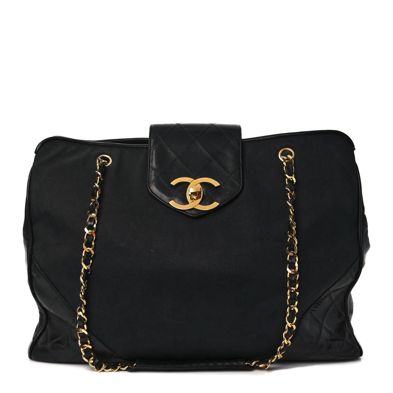 Chanel Canvas Calfskin XL Weekender Bag Black 1 of 13