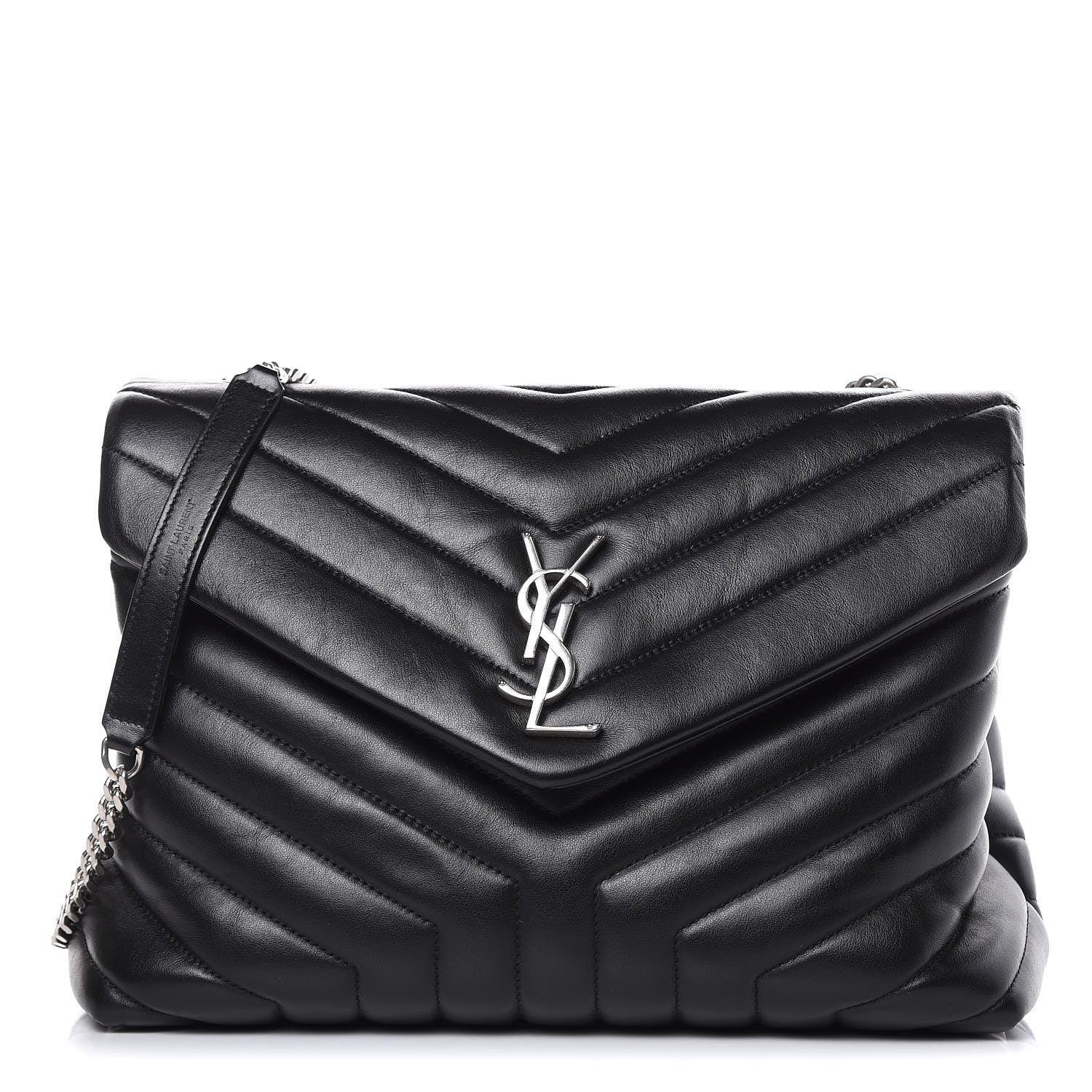 Saint Laurent Calfskin Y Quilted Monogram Medium Loulou Chain Satchel Black 1 of 11