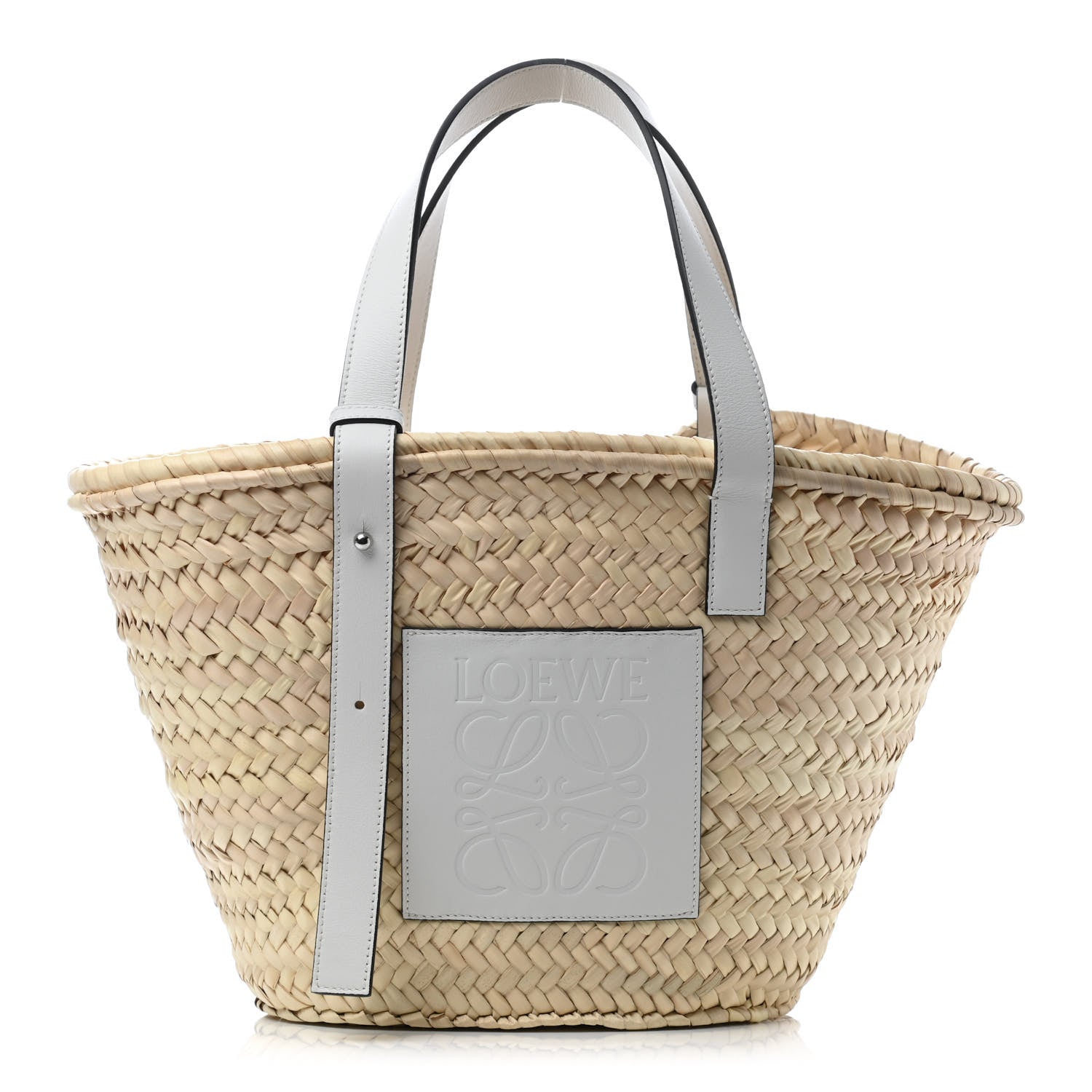 Loewe Raffia Basket Tote Bag Natural White 1 of 4