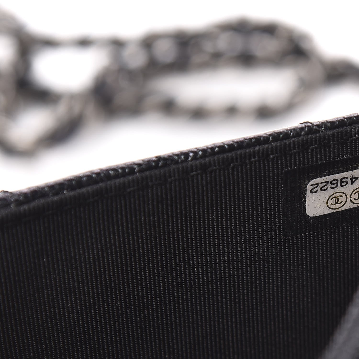 Chanel Iridescent Caviar Chevron Quilted Wallet On Chain WOC Black 8 of 12
