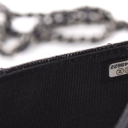 Chanel Iridescent Caviar Chevron Quilted Wallet On Chain WOC Black 8 of 12