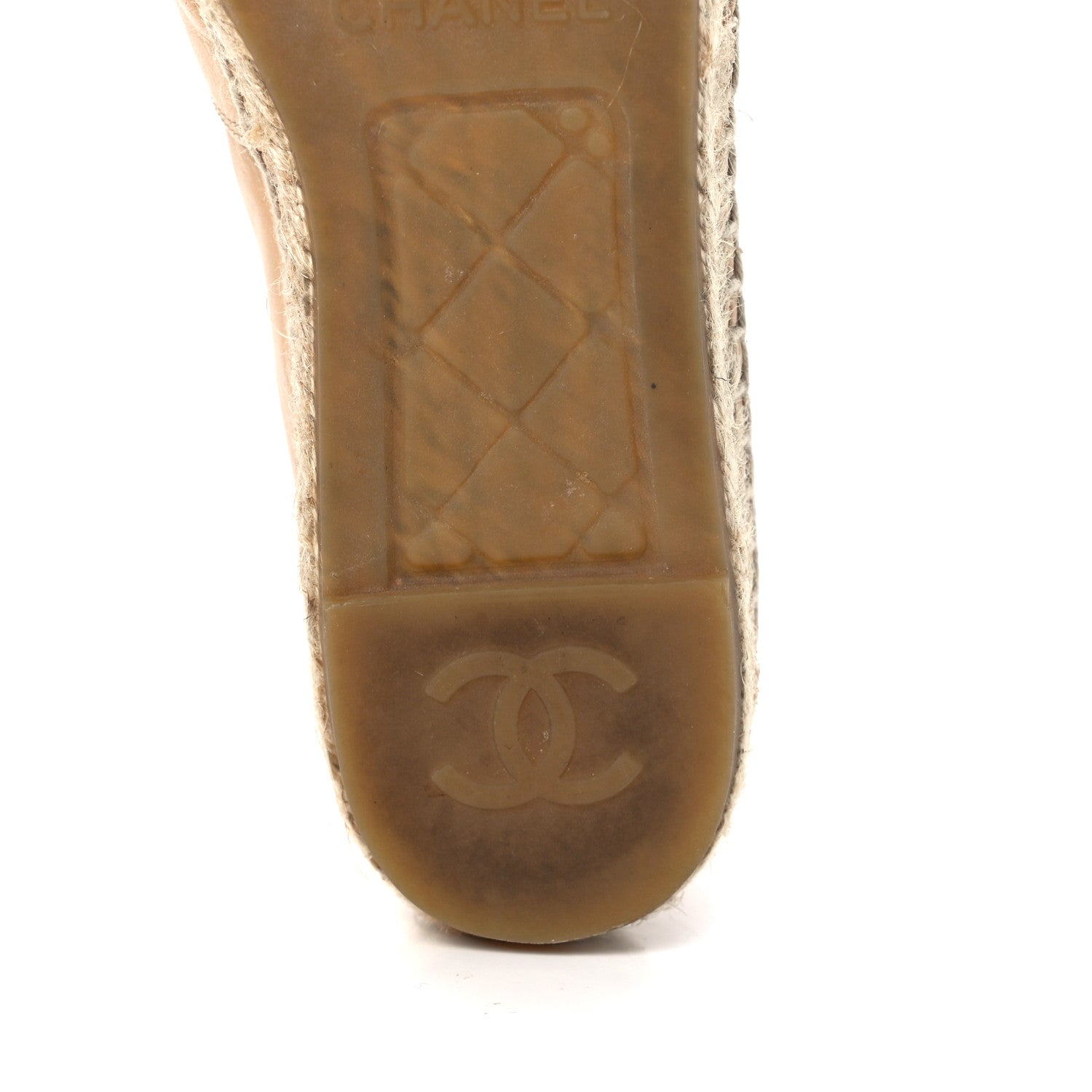 Chanel Lambskin CC Espadrilles 37 Beige Black 8 of 11