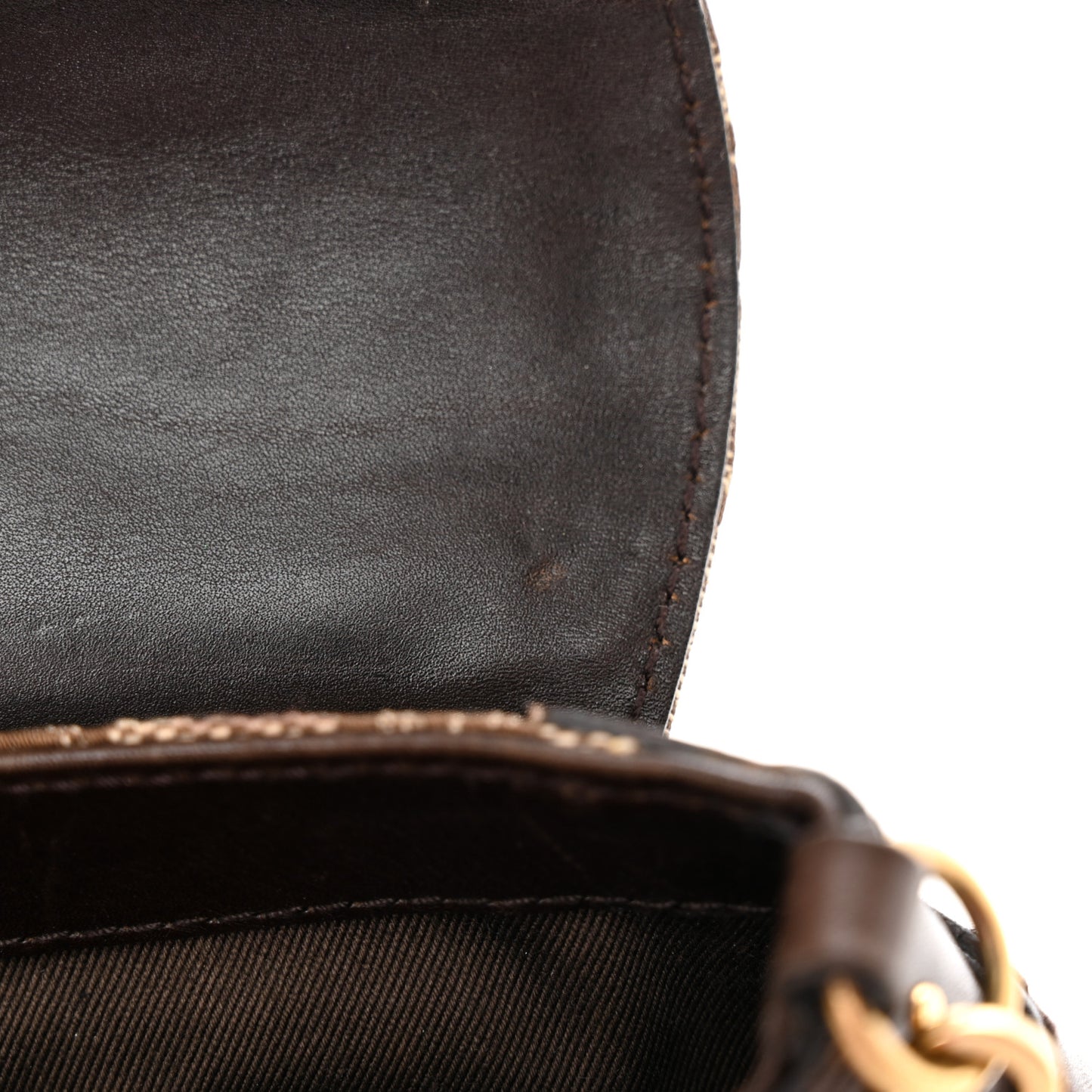 Monogram Studded Small Horsebit Clutch Dark Brown