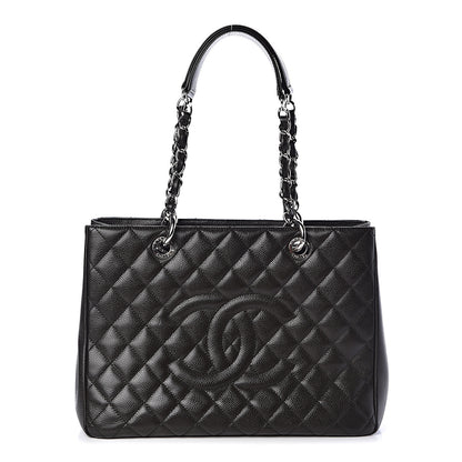 Chanel Caviar Quilted Grand Shopping Tote GST Dark Brown 1 of 11