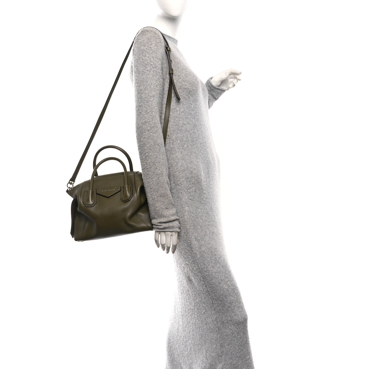 Givenchy Smooth Calfskin Small Soft Antigona Dark Khaki 2 of 9