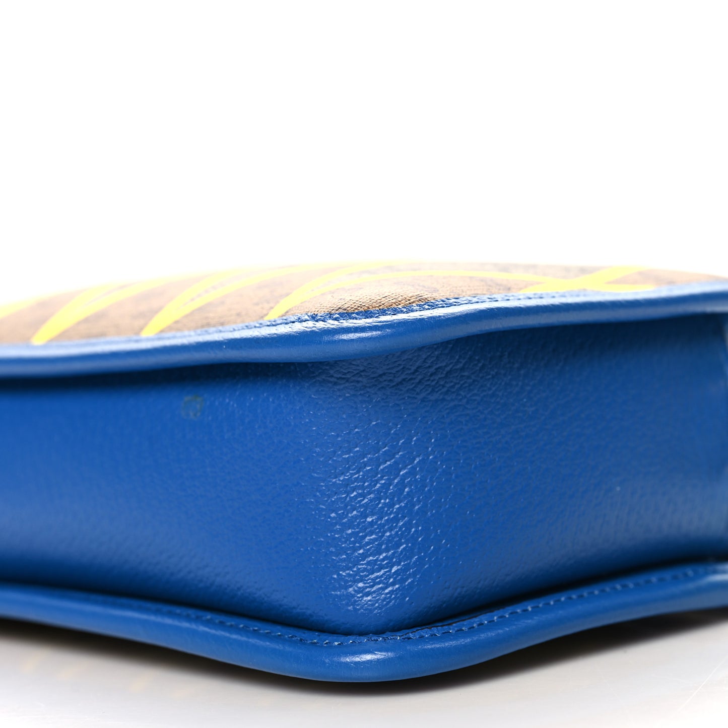 GG Supreme Monogram Mix Textured Dollar Calfskin Rhombus Inlay Crossbody Bag Beige Ebony Harvest Joy Blue