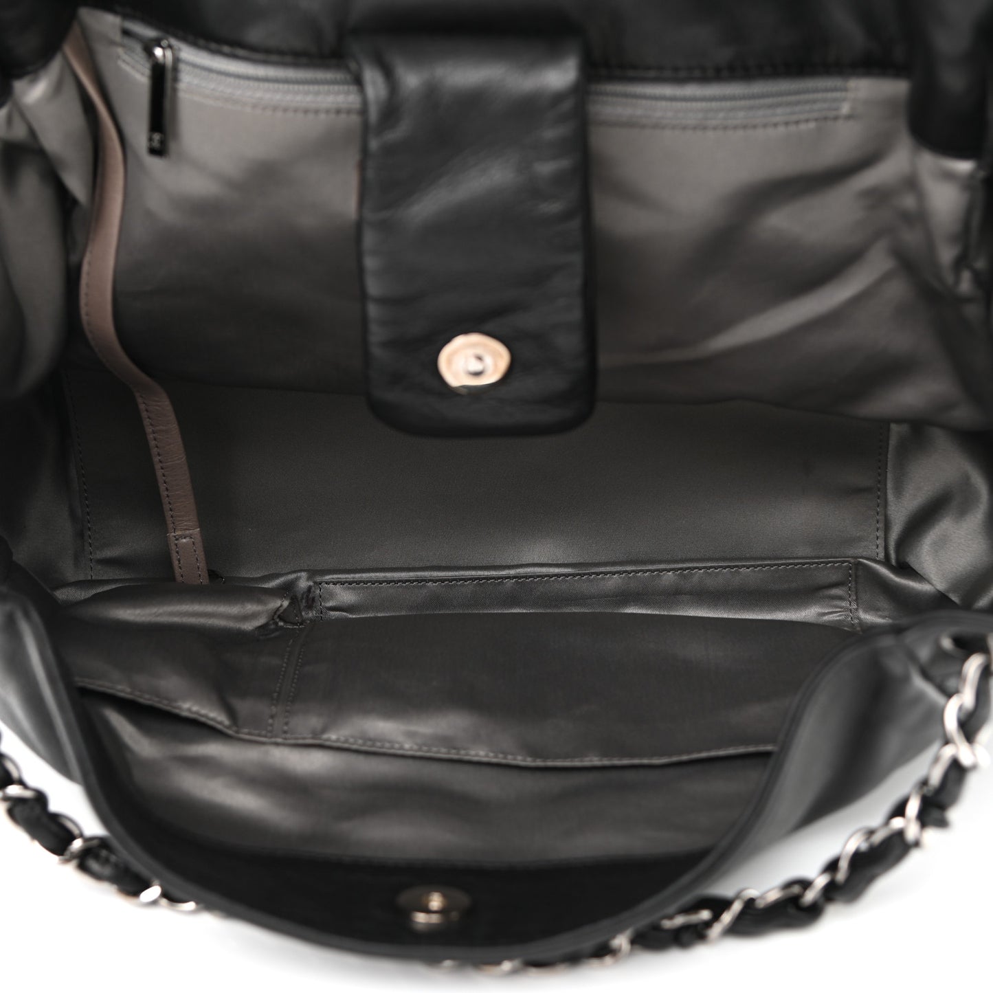 Lambskin Patent Calfskin Brooklyn Patchwork Flap Black