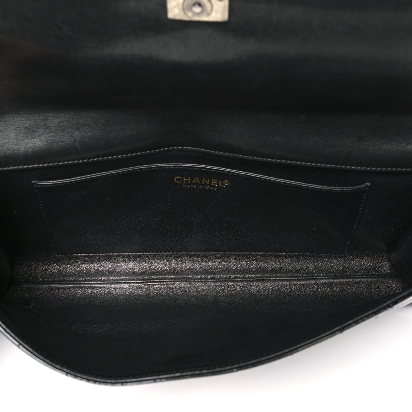 Patent Chocolate Bar Clutch Black