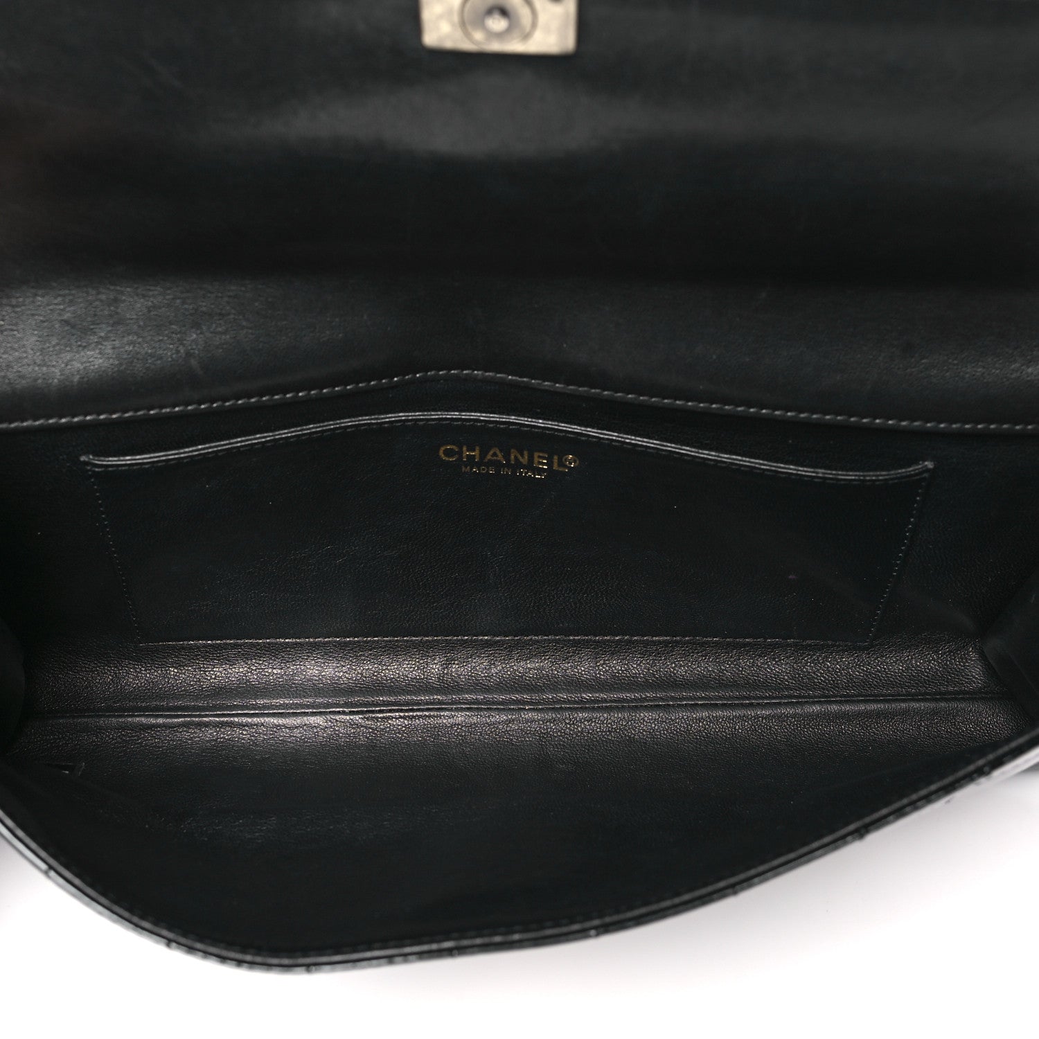 Chanel Patent Chocolate Bar Clutch Black 5 of 10