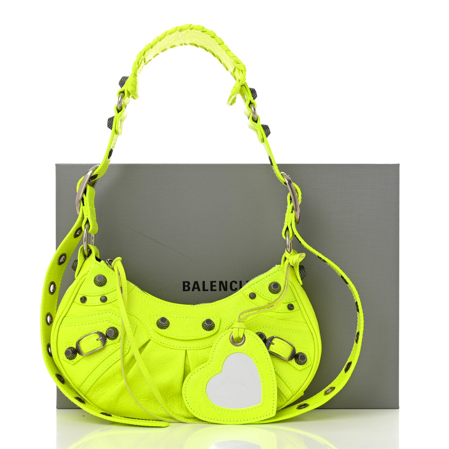Agneau Arena Le Cagole Shoulder Bag XS Fluo Yellow