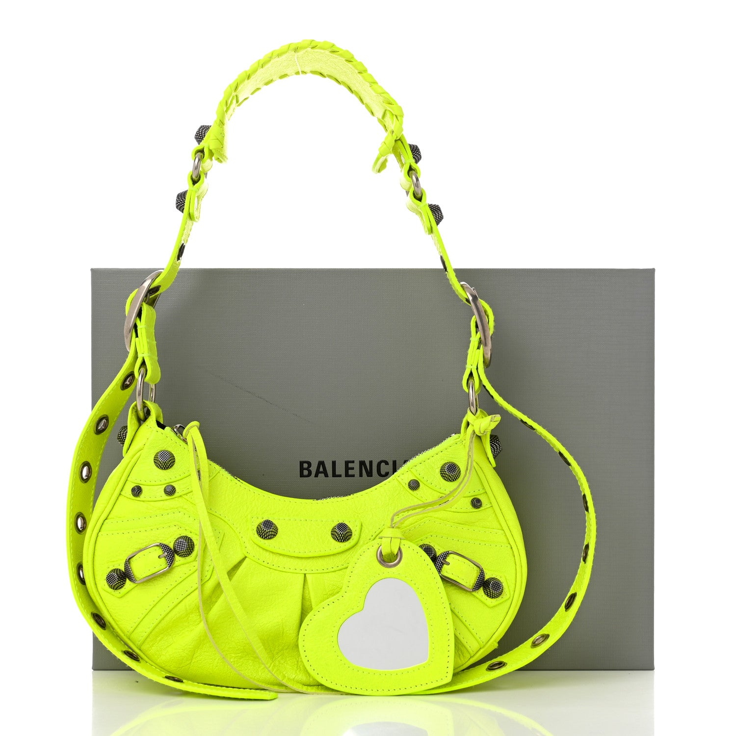 Balenciaga Agneau Arena Le Cagole Shoulder Bag XS Fluo Yellow 12 of 12
