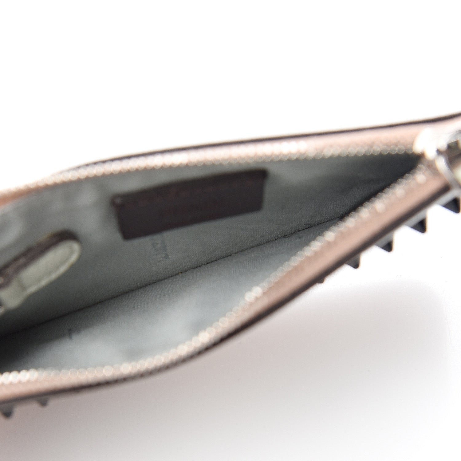 Fendi Vitello Cruise Studded Monster Eyes Coin Pouch Key Case Grigio Perla Amido Multicolor 4 of 7