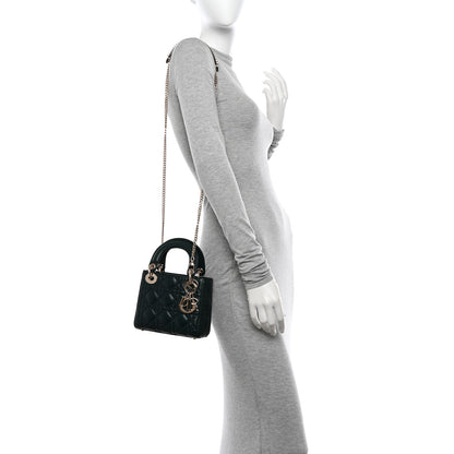 Christian Dior Lambskin Cannage Mini Lady Dior Dark Green 2 of 10