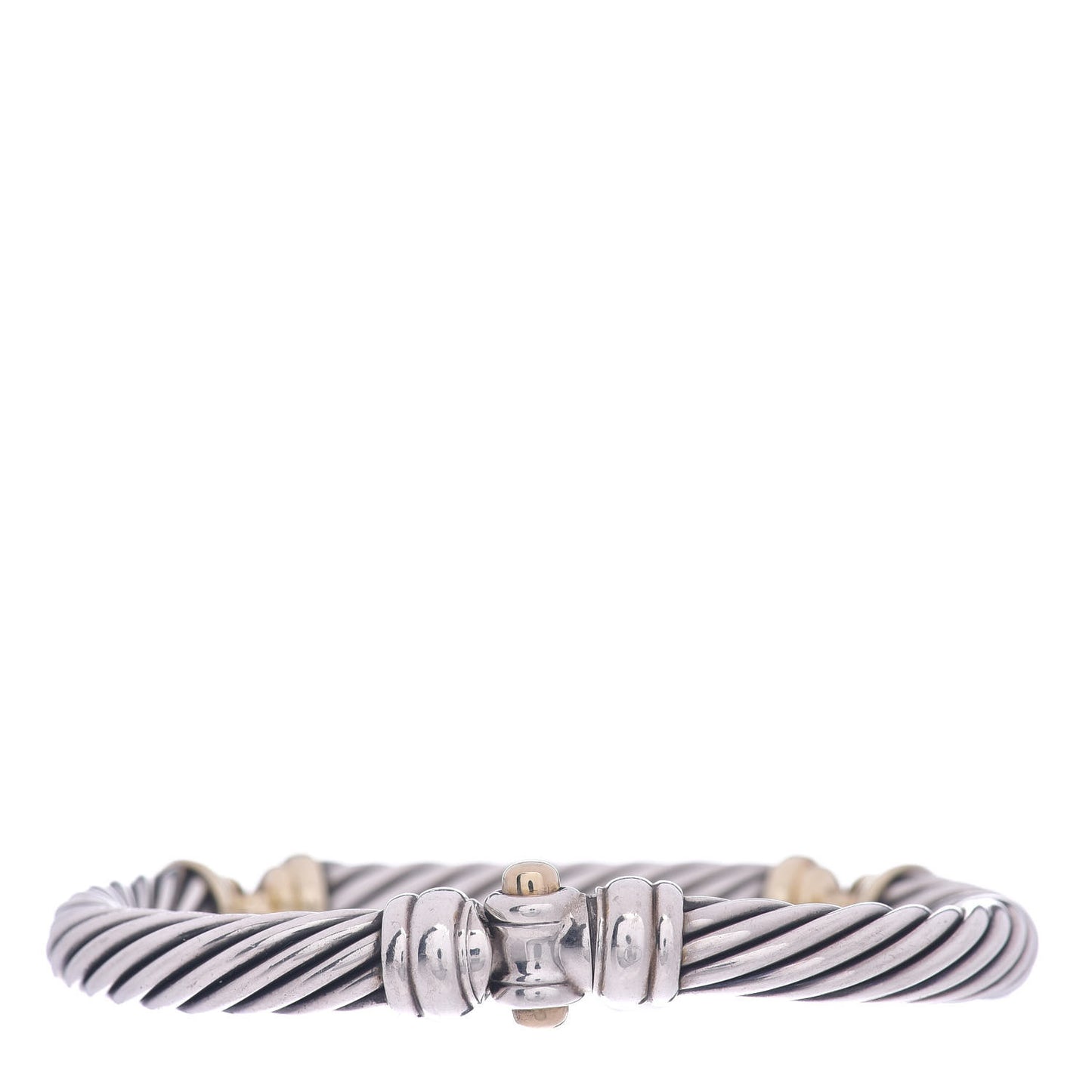 Sterling Silver 14K Yellow Gold 7mm Metro Cable Bracelet