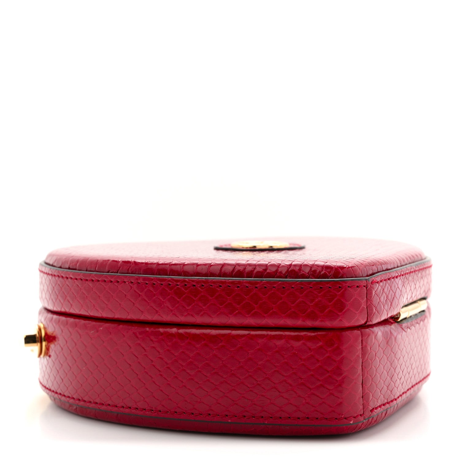 Gucci Snakeskin Broadway Mini Heart Top Handle Bag Rasberry Candy 4 of 12