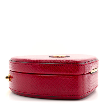 Gucci Snakeskin Broadway Mini Heart Top Handle Bag Rasberry Candy 4 of 12