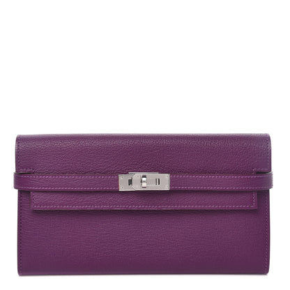 Hermes Chevre Mysore Kelly Longue Wallet Anemone 1 of 8