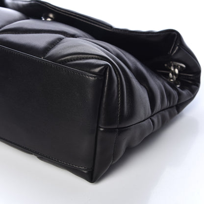 Saint Laurent Lambskin Quilted Small Loulou Puffer Monogram Chain Satchel Black 9 of 10