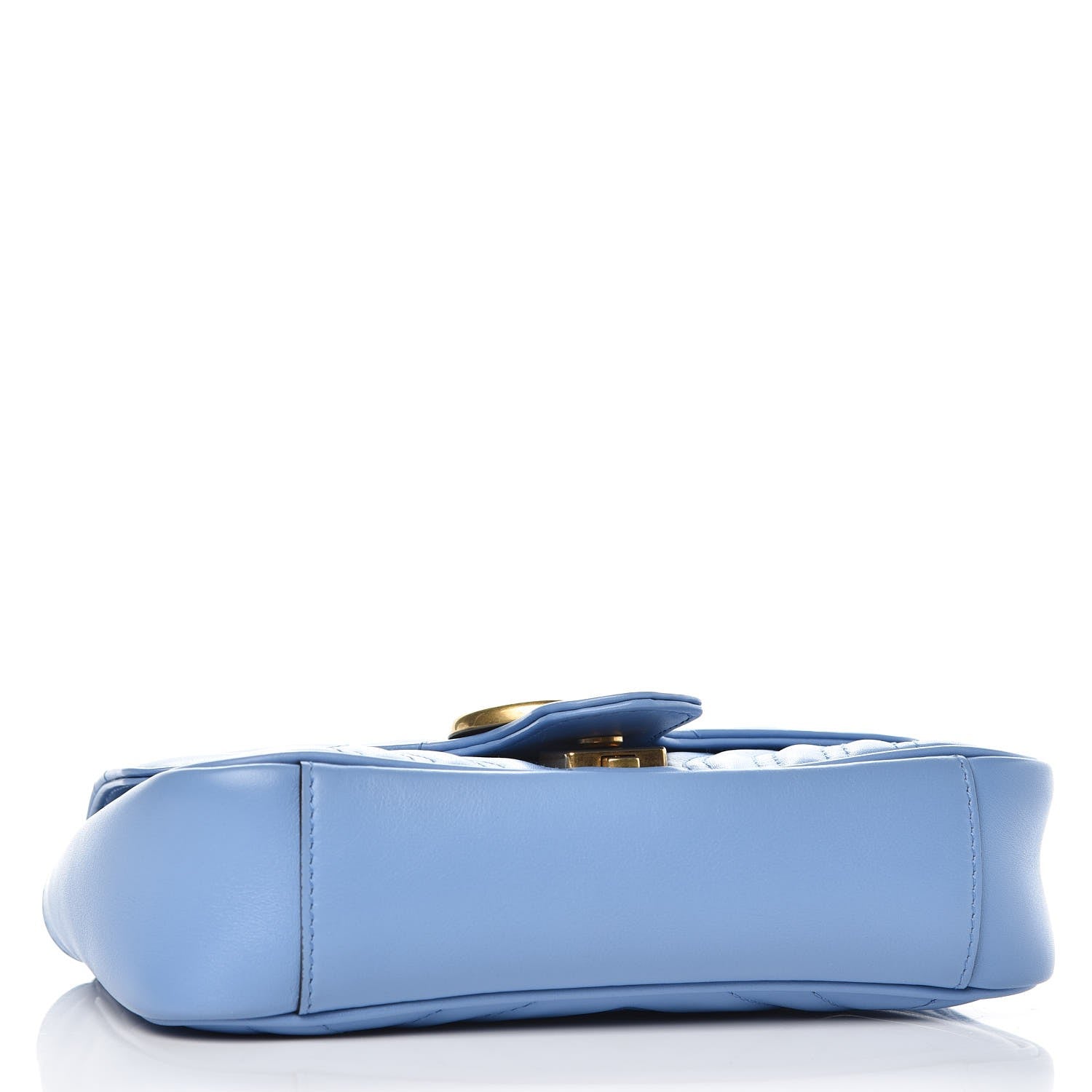 Gucci Calfskin Matelasse Mini GG Marmont Shoulder Bag Clear Sky Blue 4 of 7