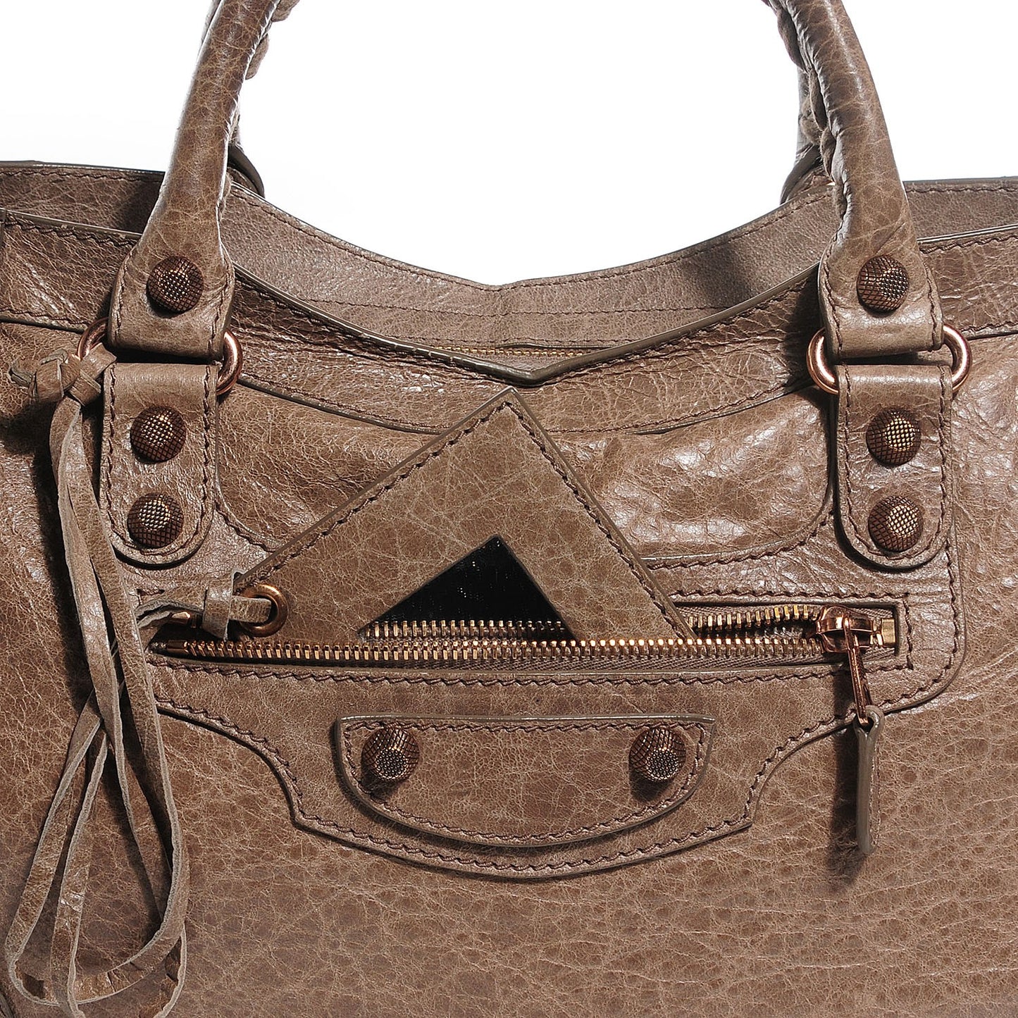 Agneau Giant 12 Rose Gold Hardware City Gris Poivre