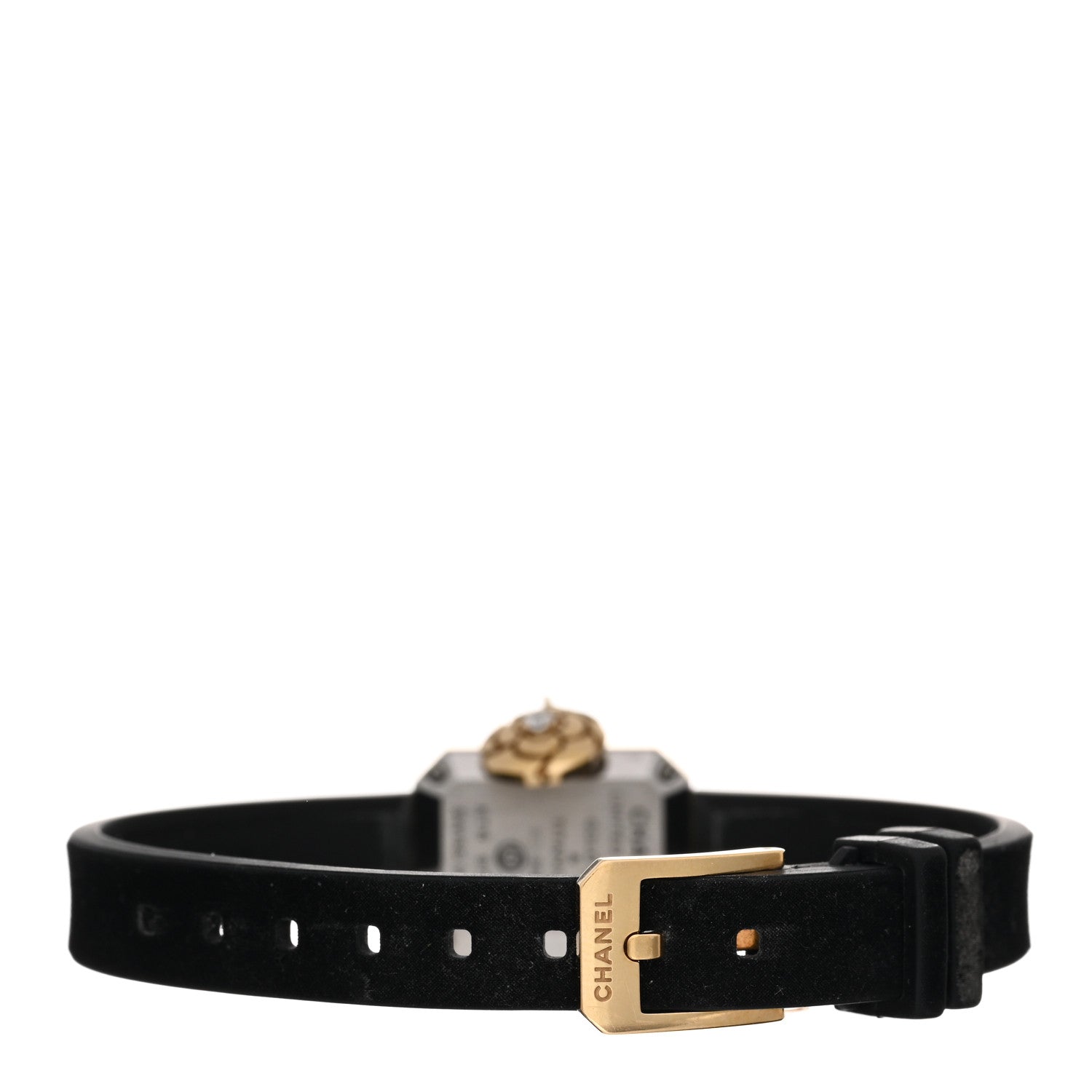 Chanel 18K Yellow Gold Rubber Diamond 15mm Premiere Camelia Quartz Watch 3 of 4