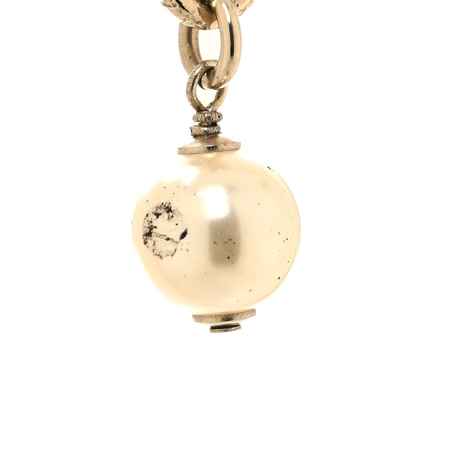 Chanel Metal Resin Crystal CC Flower Charm Necklace Gold Multicolor 5 of 5