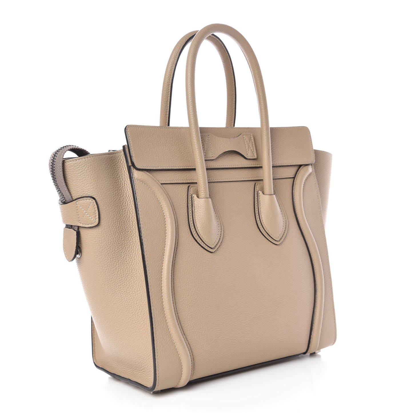 Drummed Calfskin Micro Luggage Dune