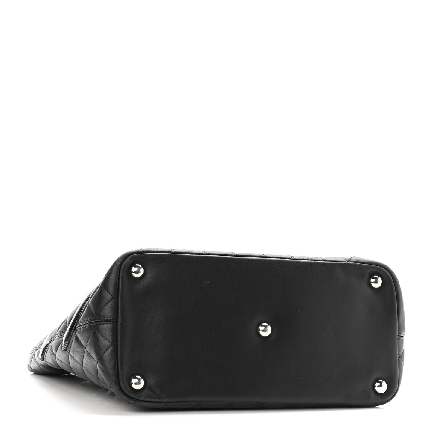 Calfskin Quilted Large Cambon Tote Black