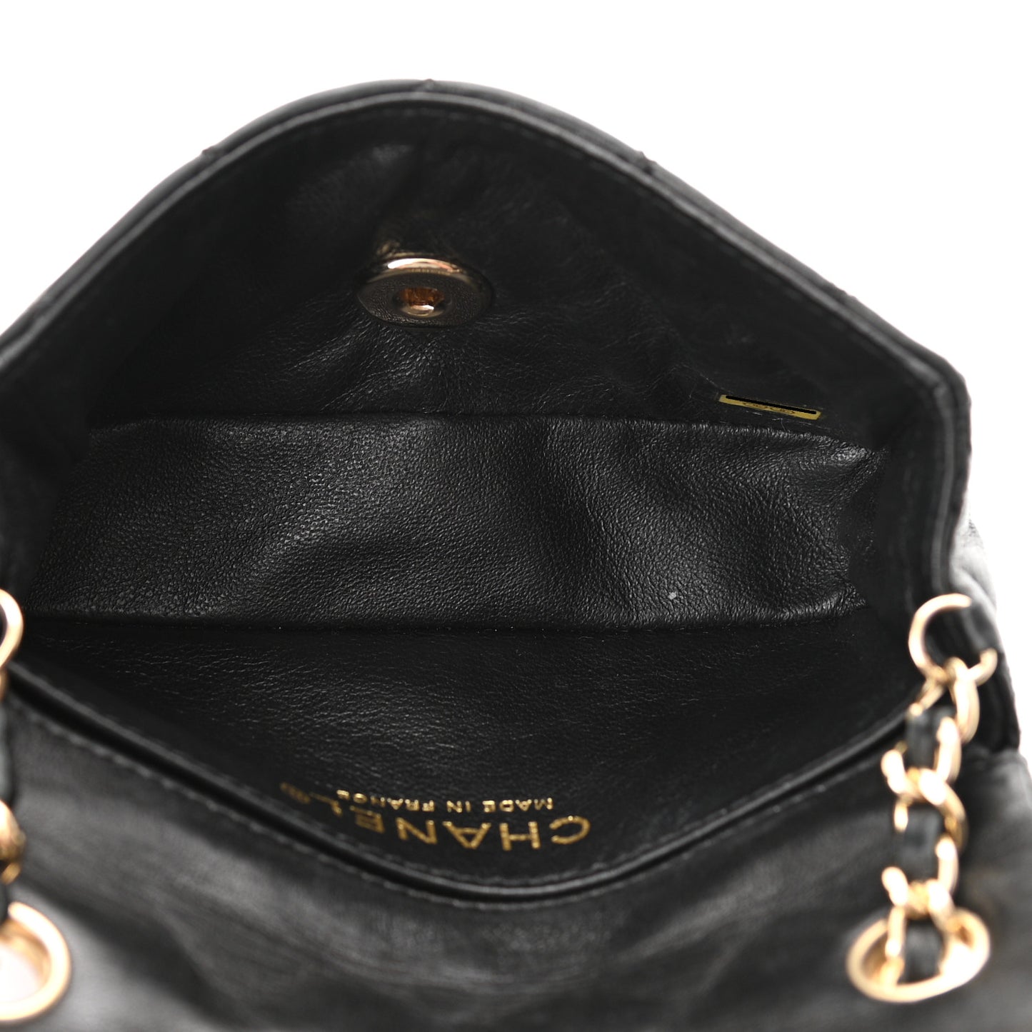 Lambskin Quilted Extra Mini Flap Black