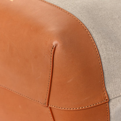 Mansur Gavriel Canvas Calfskin Bucket Bag Creme Cammello 7 of 14