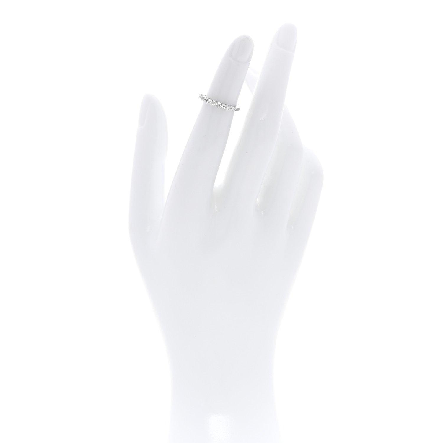 Tiffany Platinum Diamond 2.2mm Half Circle Forever Band Ring 44 3 2 of 4