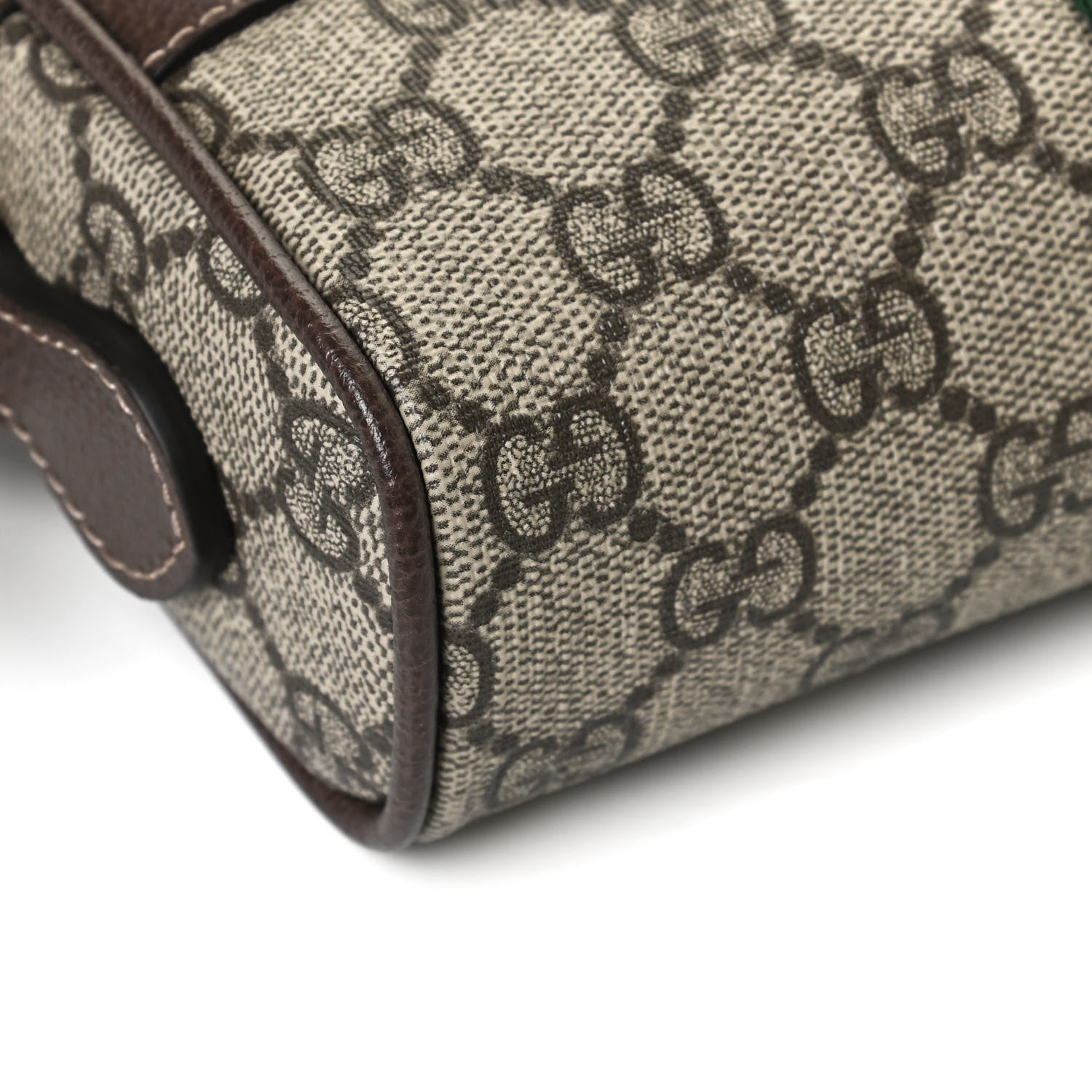 Gucci GG Supreme Monogram Web Mini Ophidia Shoulder Bag Brown 12 of 13