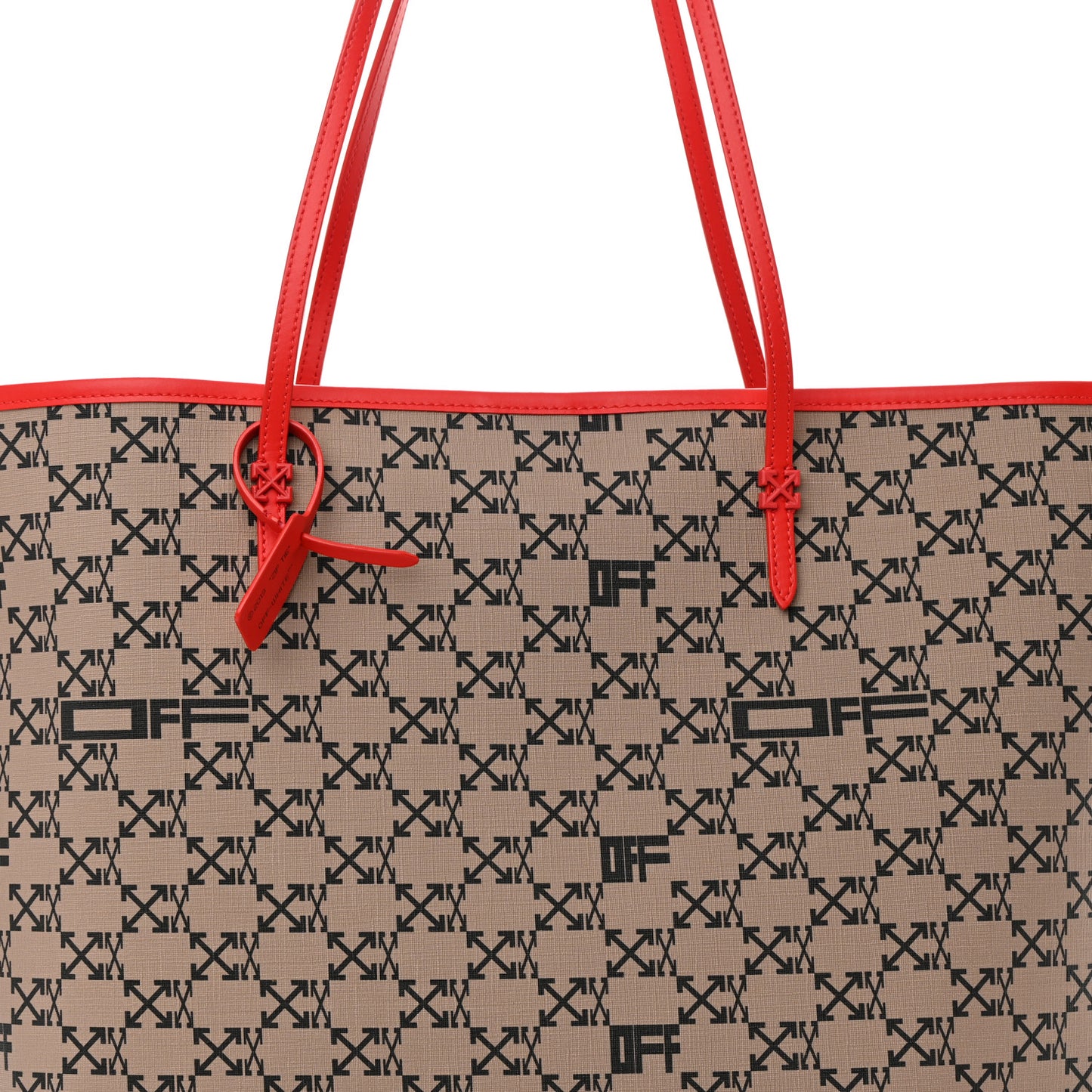 Coated Canvas Arrow Print Day Off Tote Bag Beige
