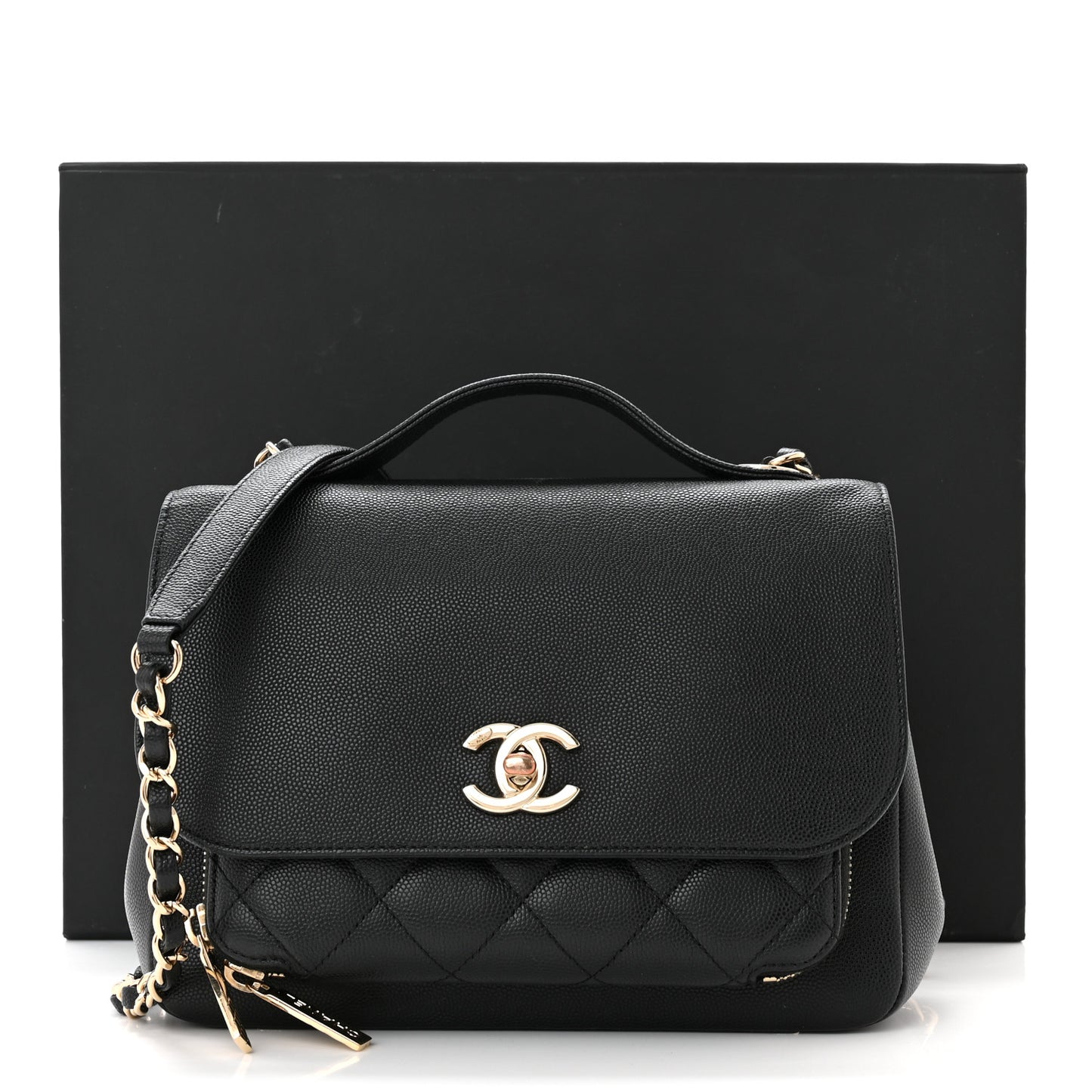 Caviar Quilted Medium Business Affinity Flap Black