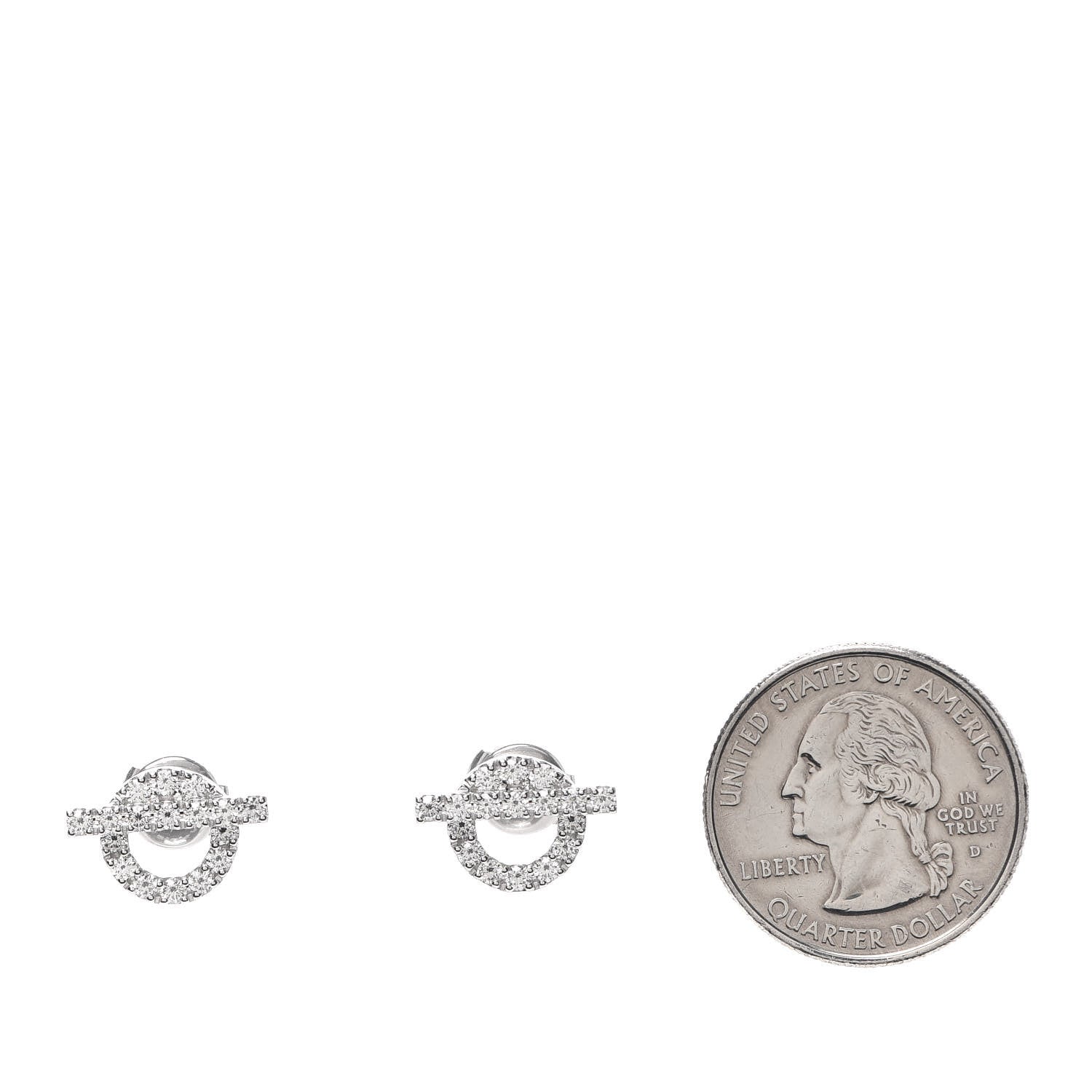 Hermes 18K White Gold Diamond Finesse Earrings 2 of 5