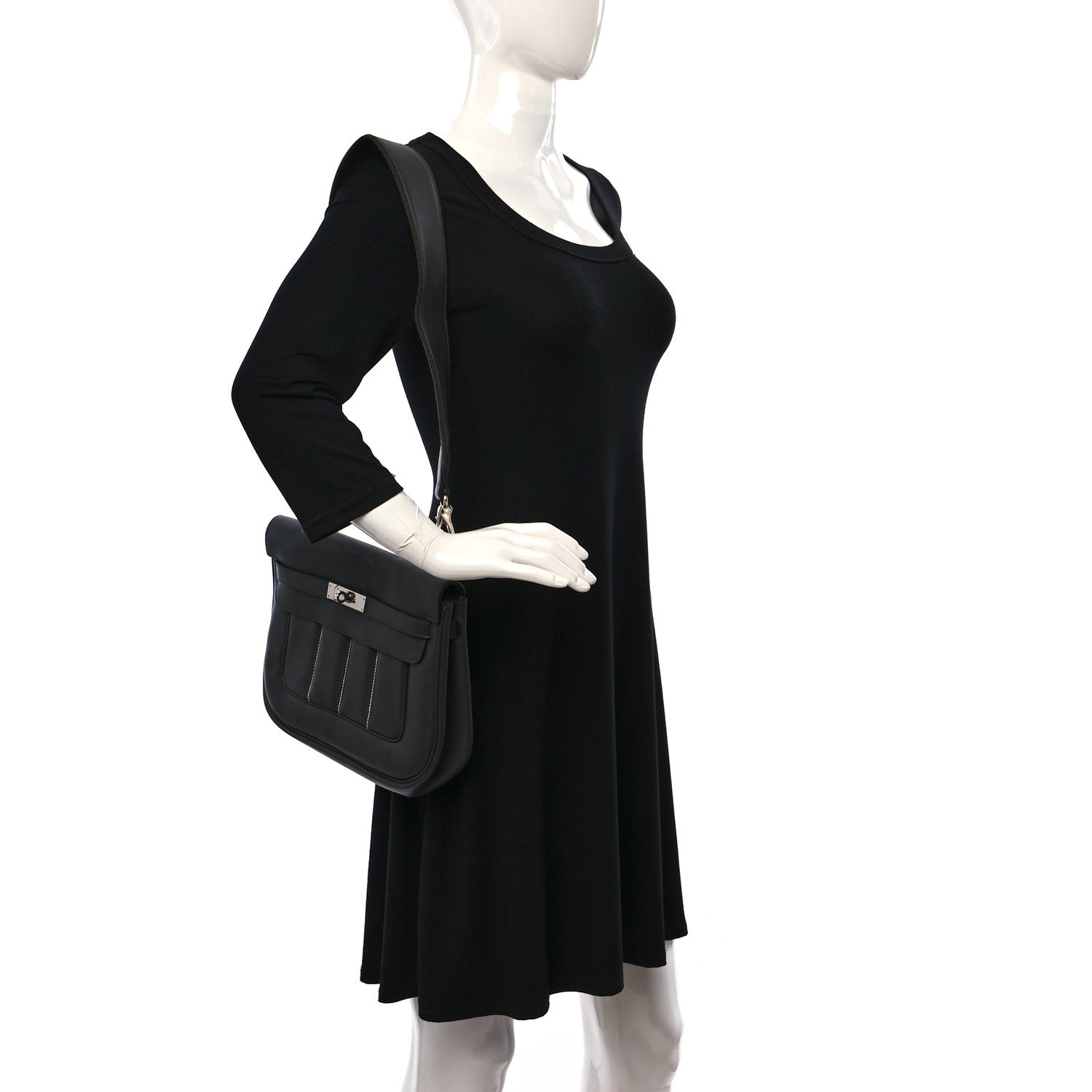 Hermes Veau Swift Sac Berline 28 Graphite Etoupe 2 of 9