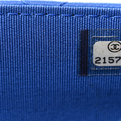 Chanel Lambskin Quilted Boy Wallet On Chain WOC Blue 8 of 15