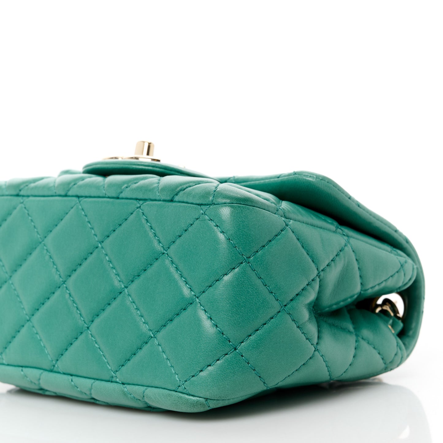 Lambskin Quilted Mini Square Flap Green