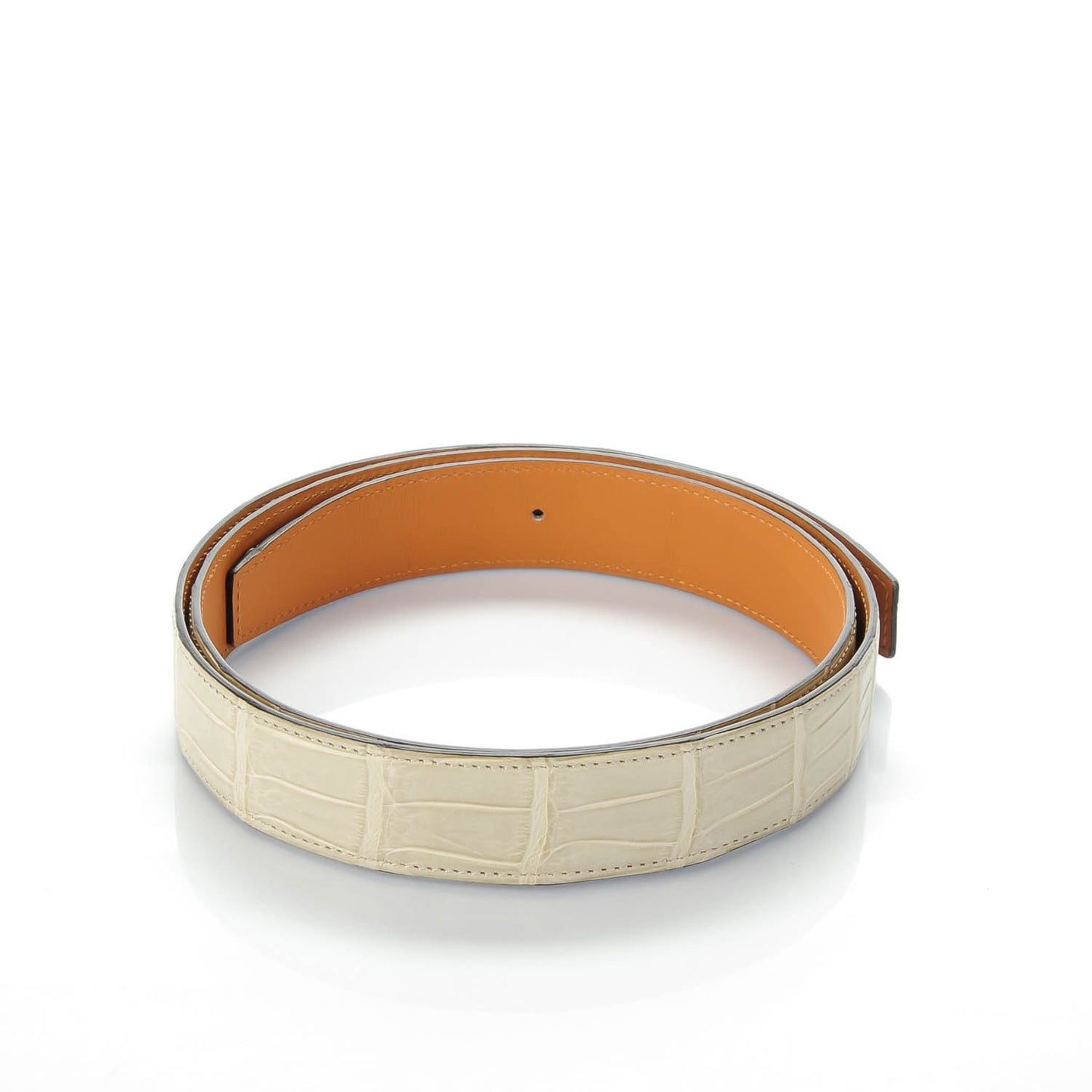 Matte Porosus Crocodile 32mm Belt Strap 100 Gris Tourterelle
