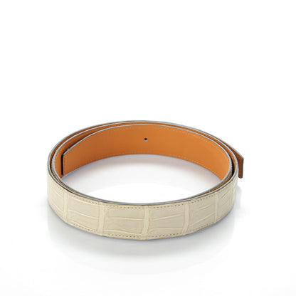 Hermes Matte Porosus Crocodile 32mm Belt Strap 100 Gris Tourterelle 2 of 5