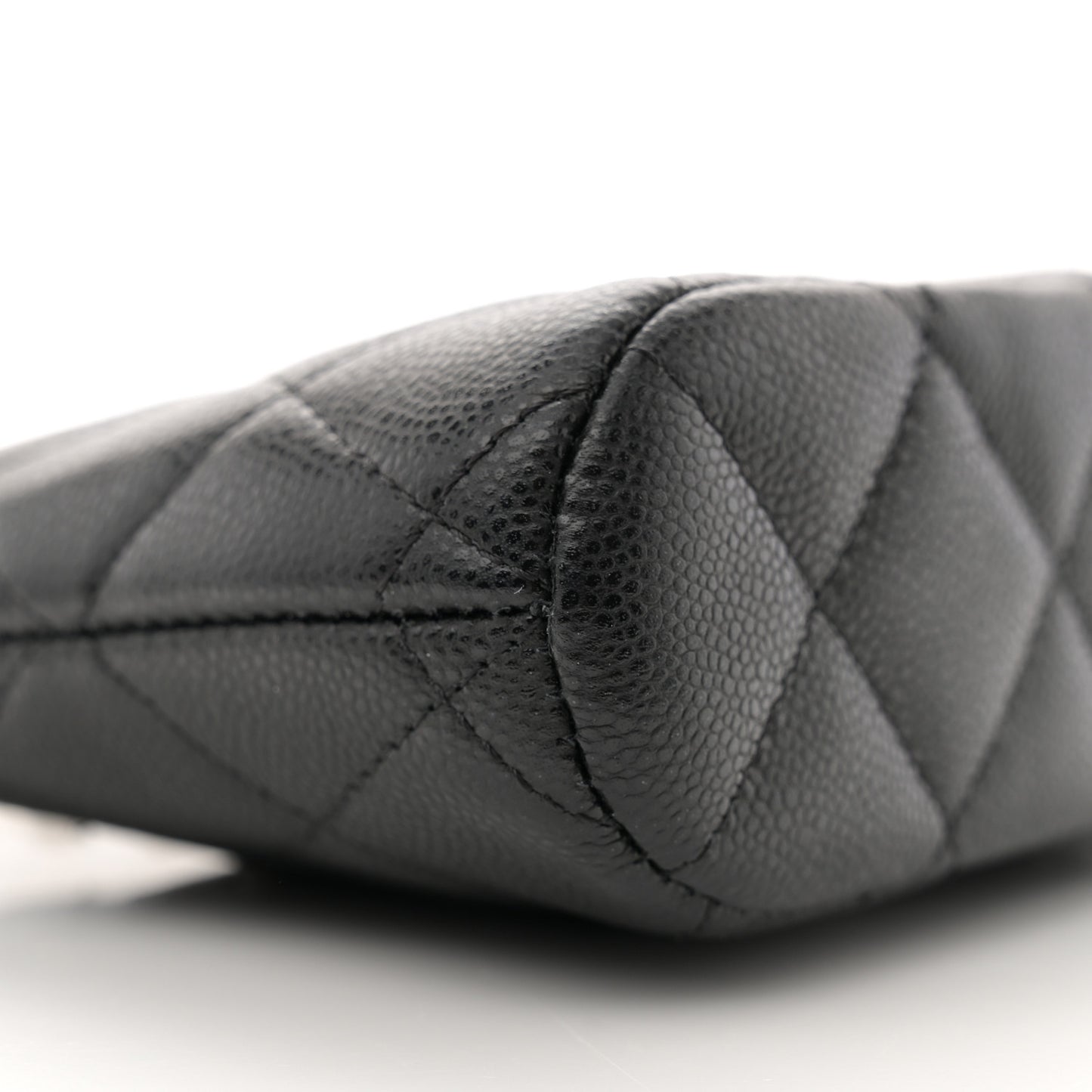 Caviar Quilted Classic Clutch with Chain Black